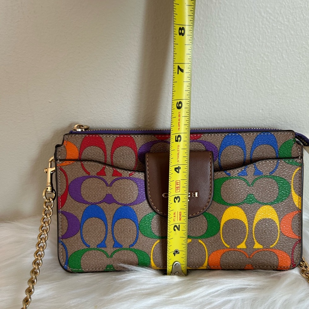 Coach Poppy Crossbody & Wallet In Rainbow Signature Canvas - Picture 7 of 7